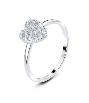 Heart-Shaped CZ Silver Ring NSR-2737